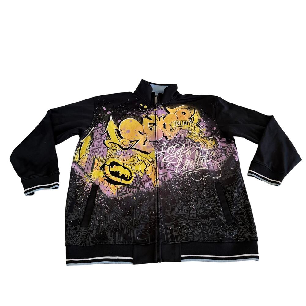 VTG Y2K 2000s Ecko Unltd Full Zip Graffiti Jacket XXL Punk Skater